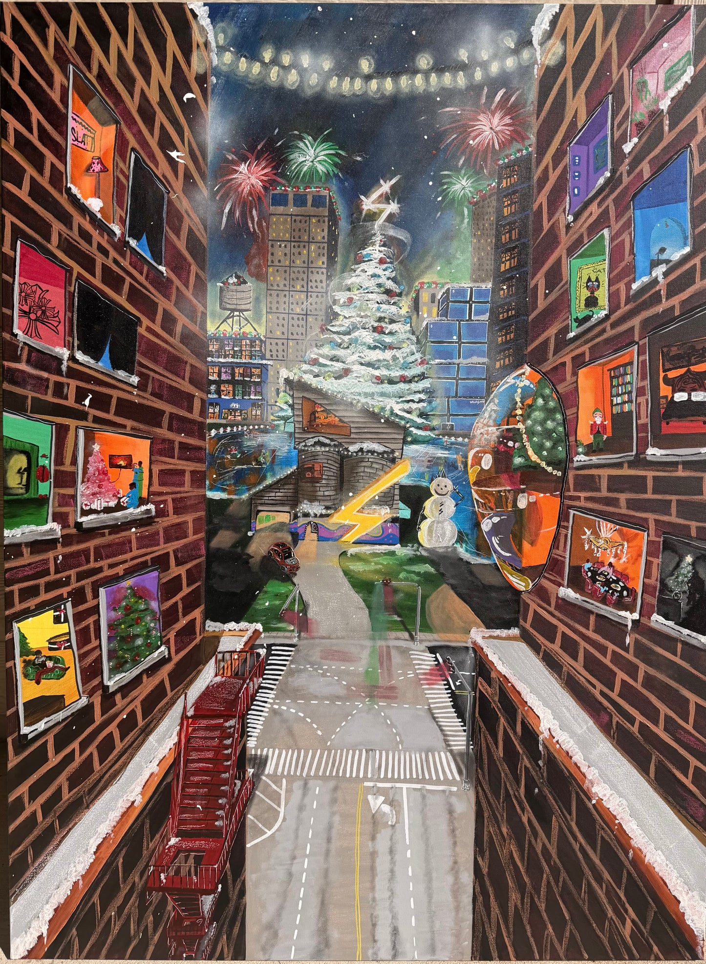 “Strike City” Original Acrylic Painting